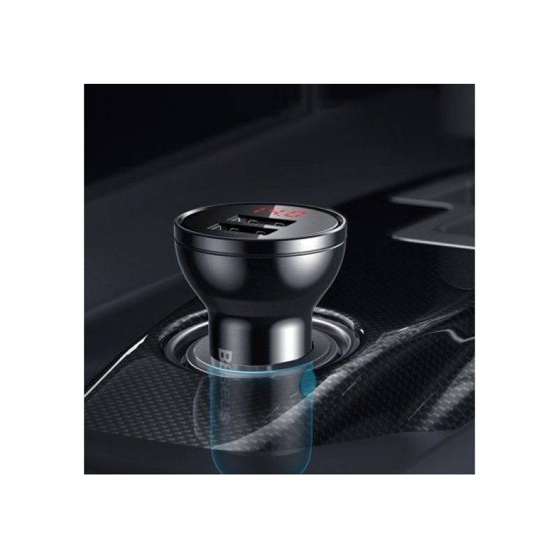 Baseus CCBX-0G chargeur d'appareils mobiles Universel Noir, Gris Allume-cigare Auto