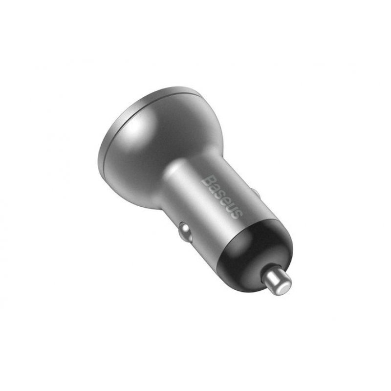 Baseus Car Charger Digital Display Dual USB 4.8A 24W Silver (CCBX-0S)