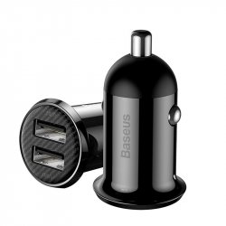 Baseus Car Charger Grain Pro Dual USB 4.8A Black (CCALLP-01)