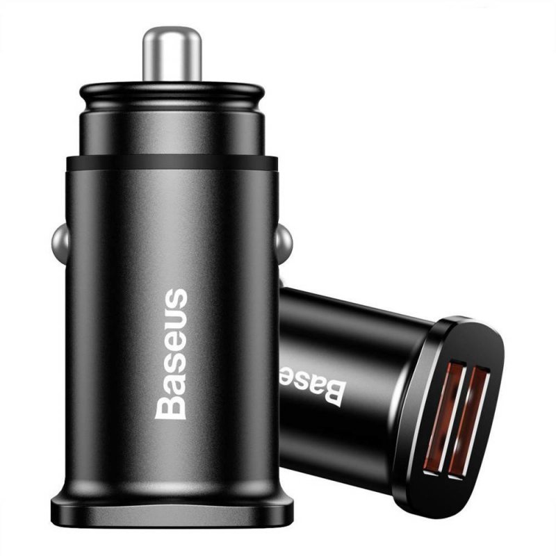 Baseus Car Charger Square metal A + A 30W Dual QC3.0 (SCP.AFC) Black (CCALL-DS01)
