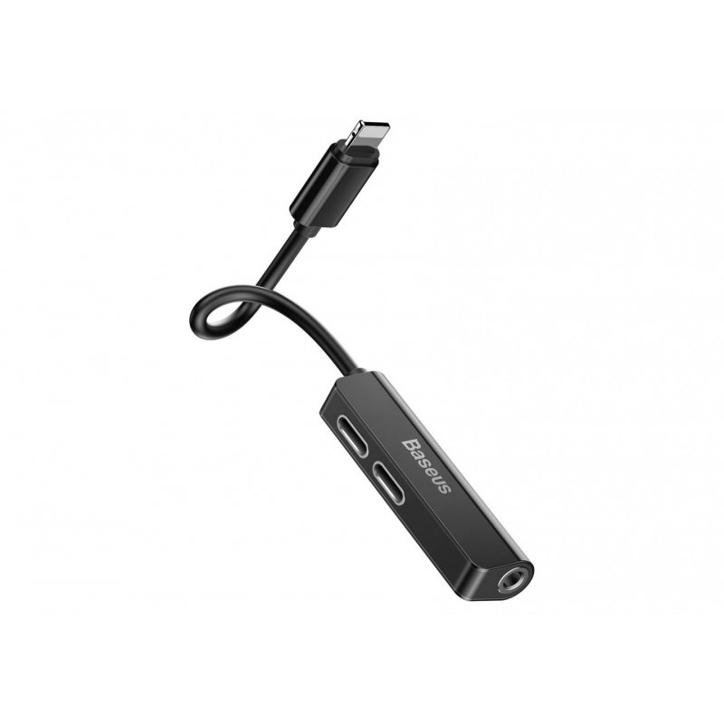 Baseus L52 Male 3-in-1 câble de téléphone portable Noir Lightning Lightning, 3.5mm