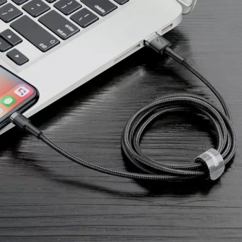 Baseus CALKLF-AG1 lightning cable 0.5 m Grey, Black