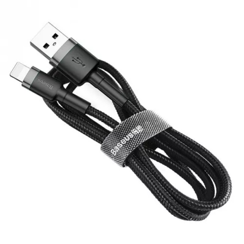 Baseus Lightning Cafule Cable 2.4A 0.5m Gray + Black (CALKLF-AG1)