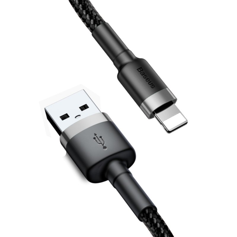Baseus Lightning Cafule Cable, 2A, 3m Gray/Black (CALKLF-RG1)