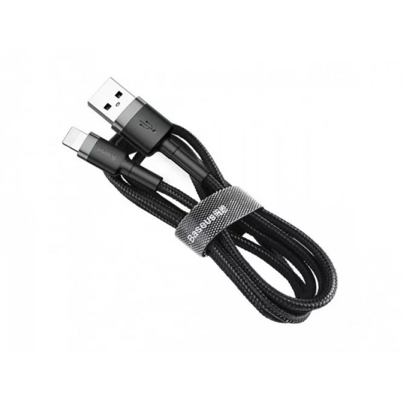 Baseus Lightning Cafule Cable, 2A, 3m Gray/Black (CALKLF-RG1)