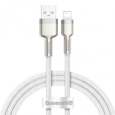 Baseus Lightning Cafule Series Metal data cable 2.4A 1m White (CALJK-A02)