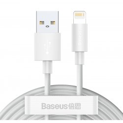 Baseus Lightning Simple Wisdom cable (2pcs/set) 2.4A 1.5m White (TZCALZJ-02)