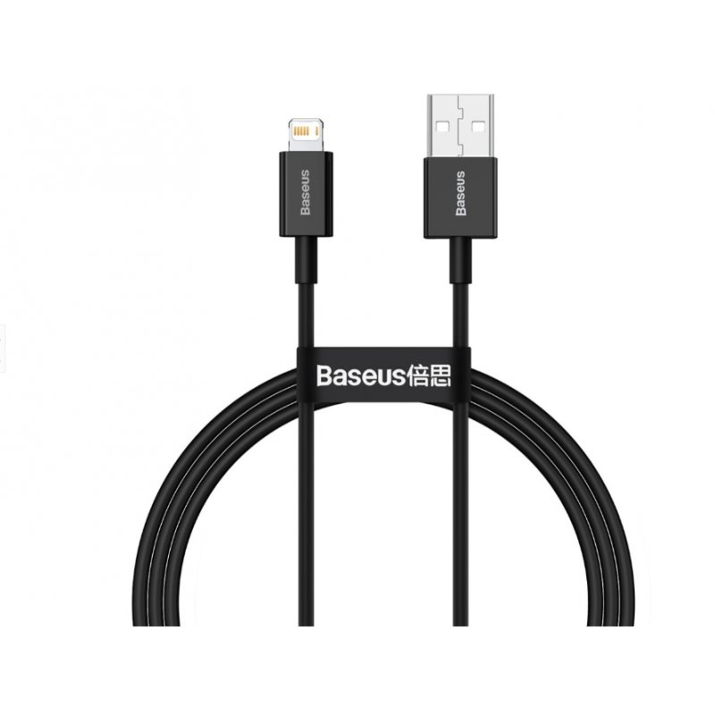 Baseus Lightning Superior Series cable, Fast Charging, Data 2.4A, 1m Black (CALYS-A01)