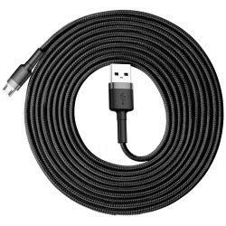 Baseus Micro USB Cafule cable 2A, 3m Gray/Black (CAMKLF-HG1)