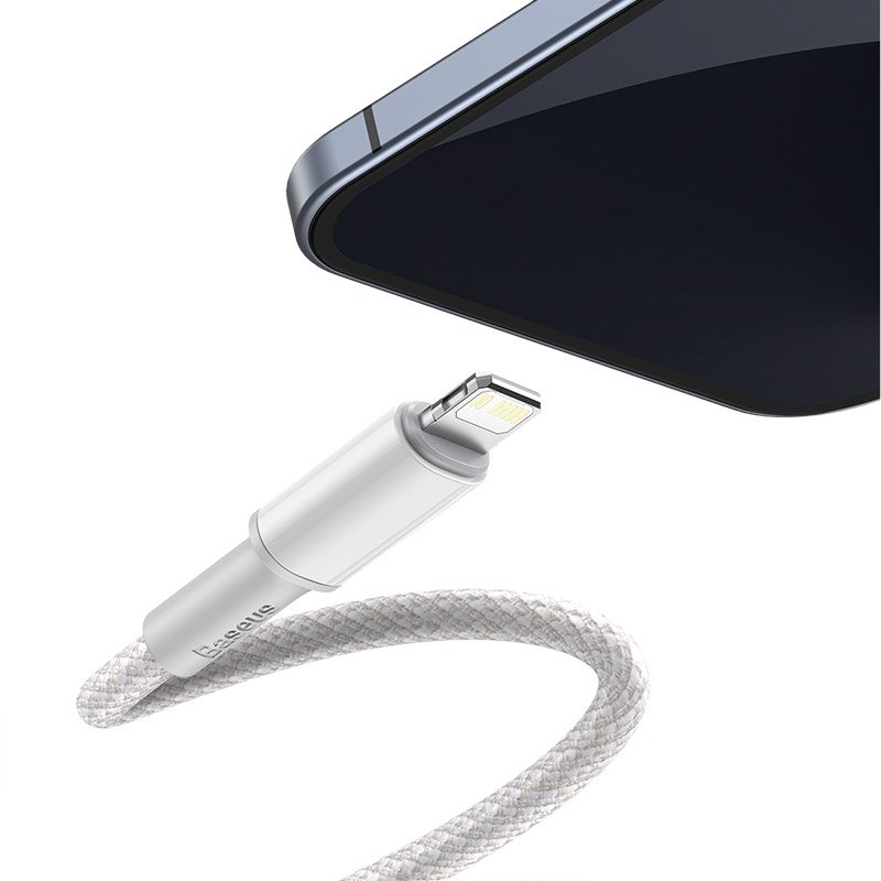 Baseus Type-C - Lightning High Density Braided Fast charging cable PD 20W 1m White (CATLGD-02)