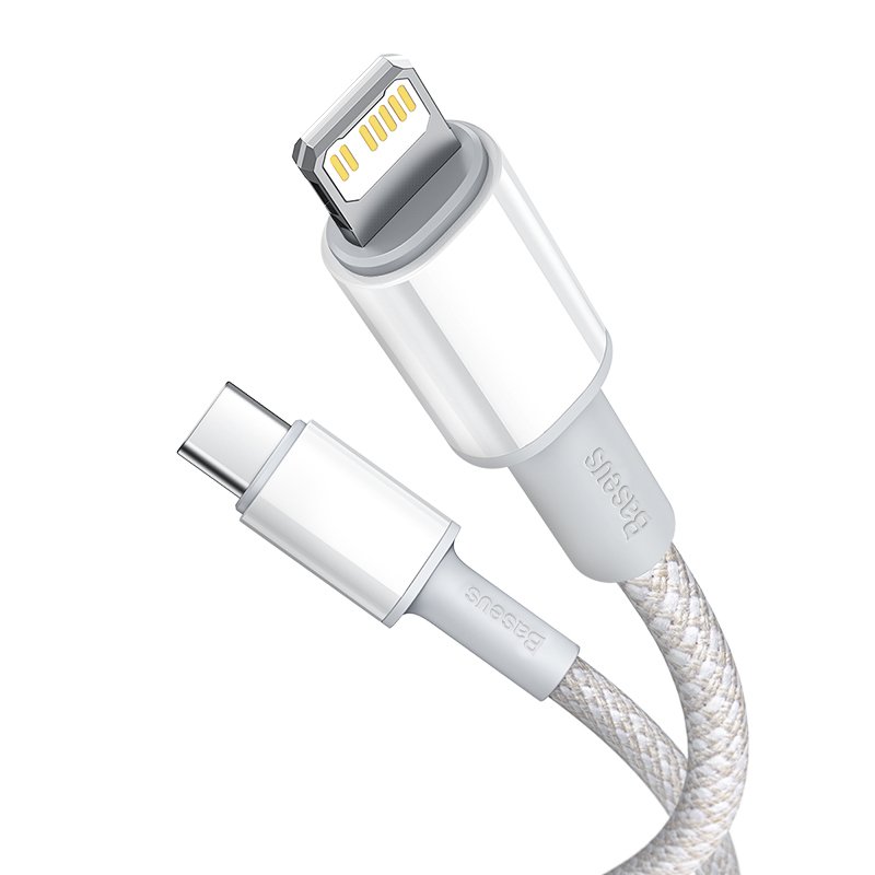 Baseus Type-C - Lightning High Density Braided Fast charging cable PD 20W 1m White (CATLGD-02)