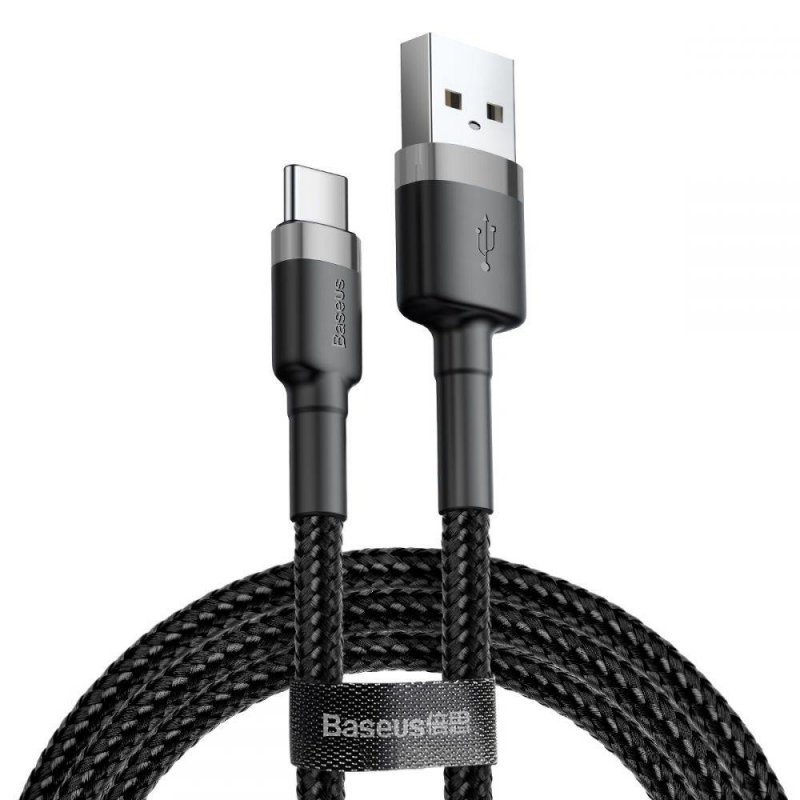 Baseus Type-C Cafule Cable 2A 2m Gray + Black (CATKLF-CG1)