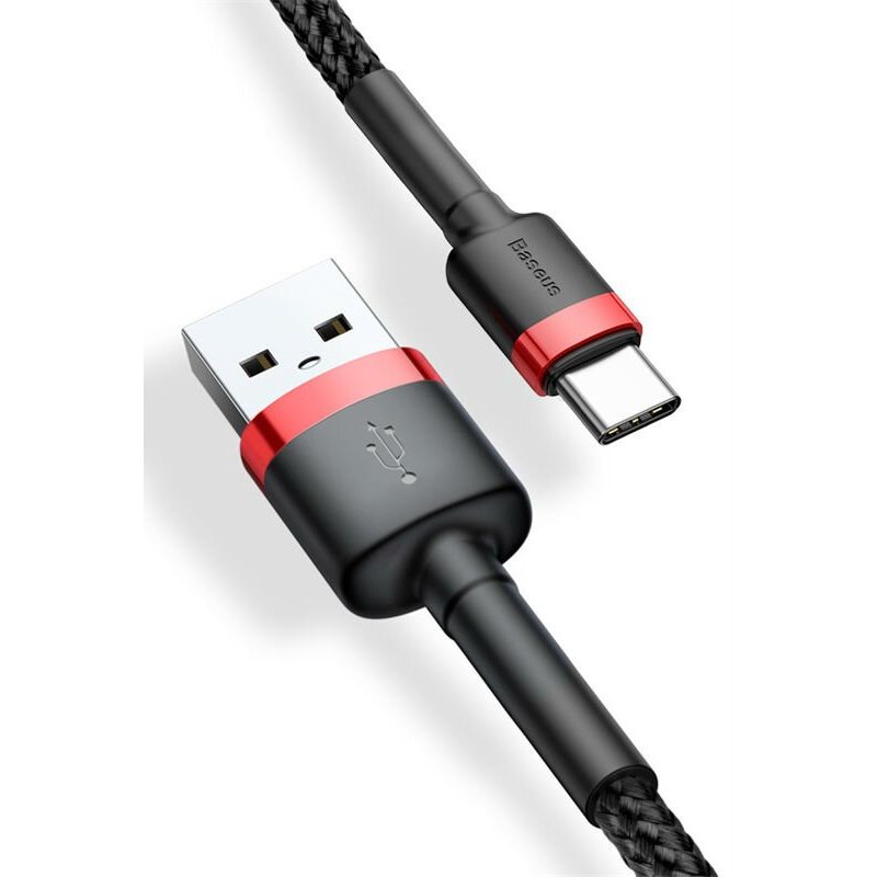 Baseus Cafule câble USB 2 m USB A USB C Noir, Rouge