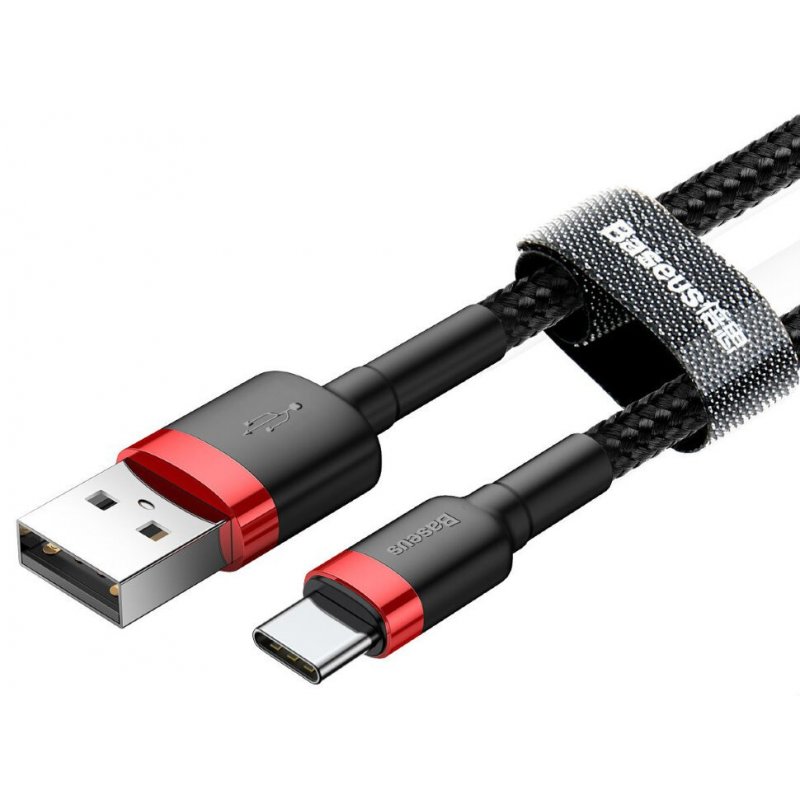 Baseus Type-C Cafule cable 2A 2m Red + Black (CATKLF-C91)