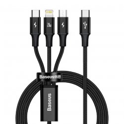 Baseus Rapid 3-in-1 USB cable 1.5 m USB A USB C.Micro USB A/Lightning Black