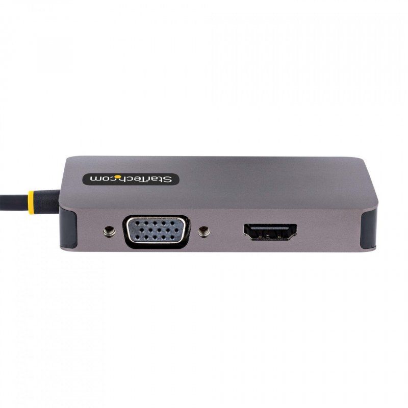 StarTech.com USB C Video Adapter, USB C to HDMI DVI VGA Adapter, Up to 4K 60Hz, Aluminum, Multiport Video Display Adapte