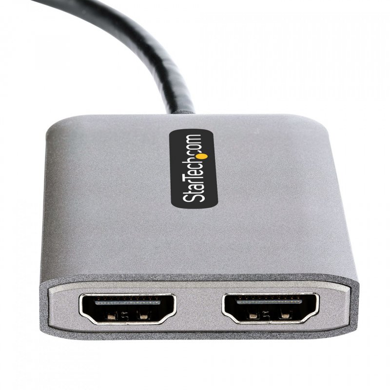 StarTech.com DP to Dual HDMI MST HUB - Dual HDMI 4K 60Hz - DisplayPort Multi Monitor Adapter with 1ft / 30cm cable - DP 