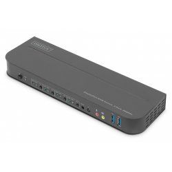 Digitus Commutateur KVM, 4 ports, 4K 60 Hz, 4 x entrées DP, 1 x sortie DP/HDMI