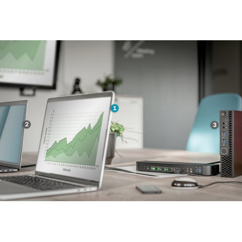 Switch Digitus KVM,4-Port,4K60Hz, DP in1 x DP/HDMI