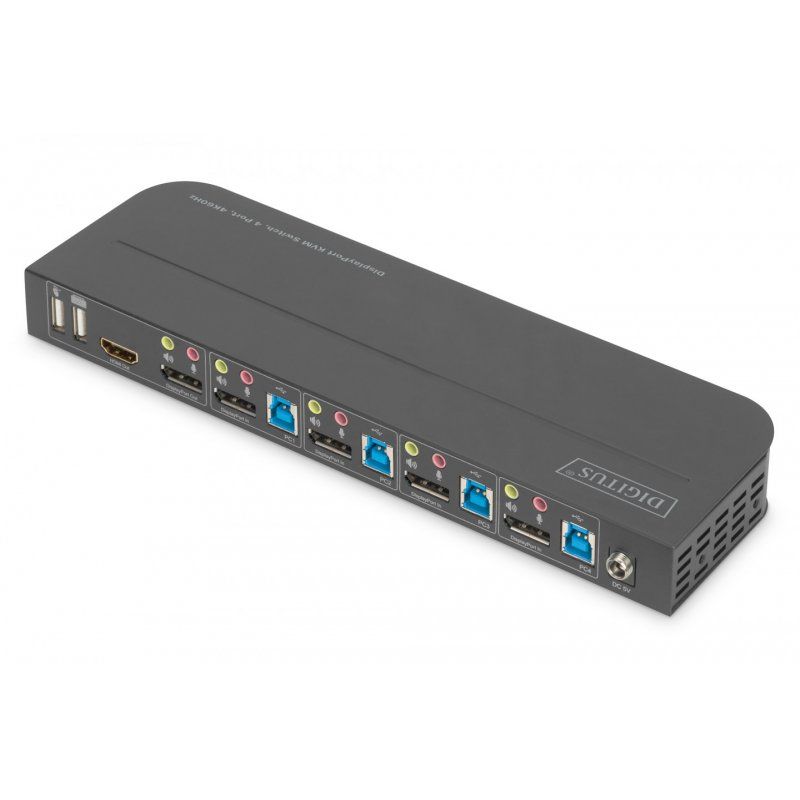 Switch Digitus KVM,4-Port,4K60Hz, DP in1 x DP/HDMI