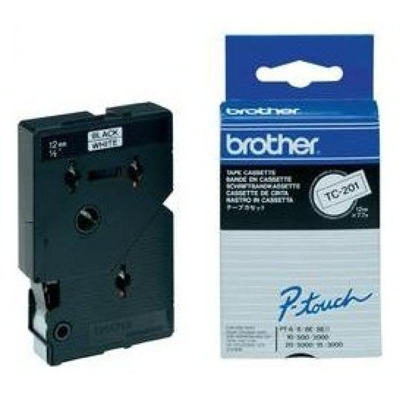 Tape/TC-201A 12mm BKOnWhite 10S Bulk
