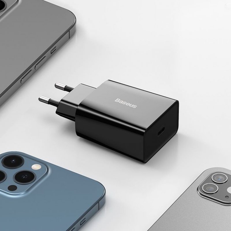 Baseus Speed Mini Smartphone Noir Secteur Charge rapide Intérieure