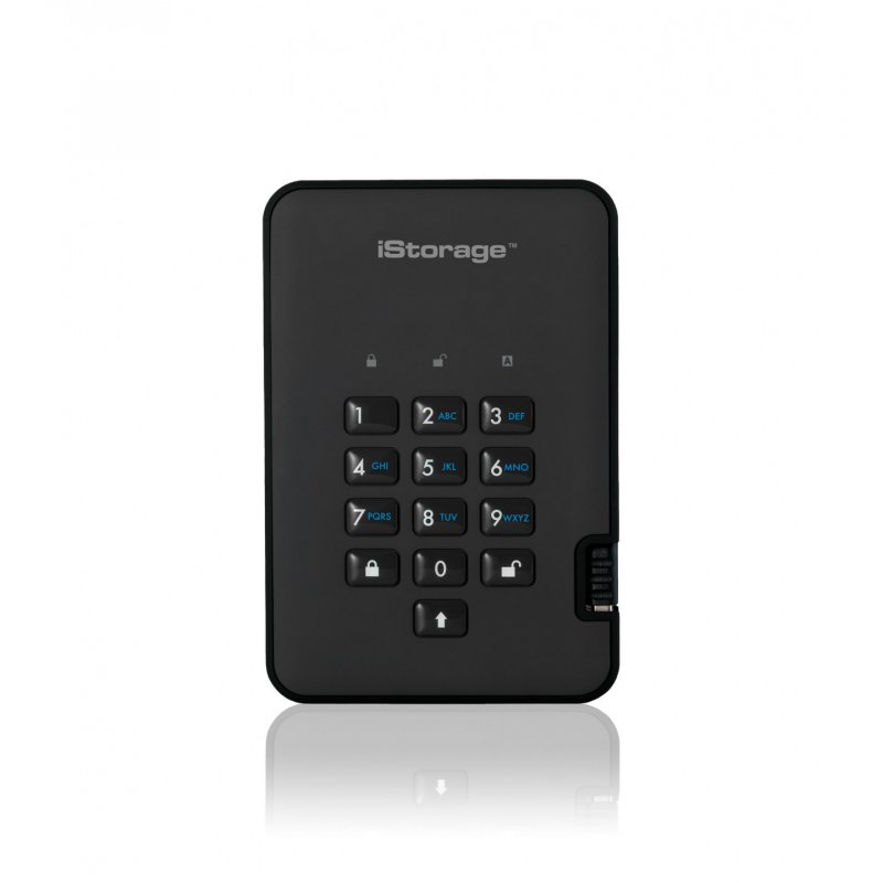 iStorage diskAshur2 256-bit 1TB USB 3.1 secure encrypted hard drive - Black IS-DA2-256-1000-B