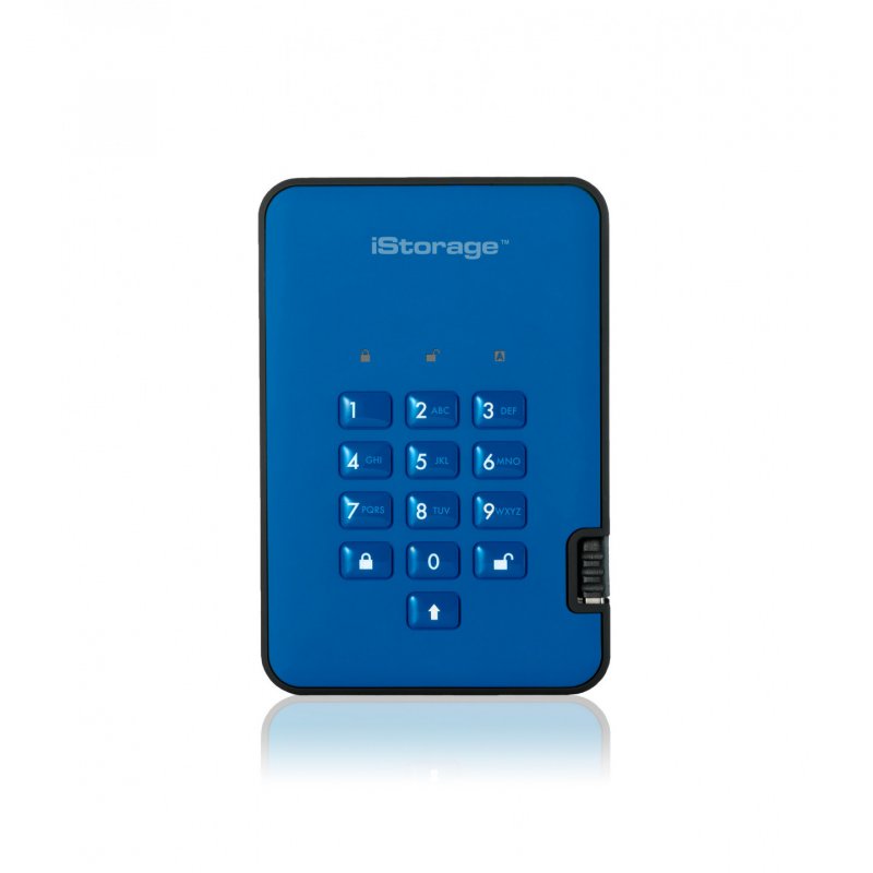 iStorage diskAshur 2 disque dur externe 2 To Bleu