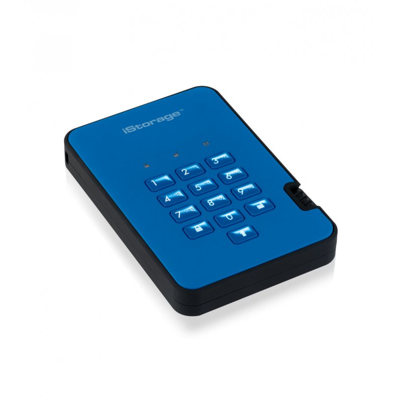 iStorage diskAshur2 256-bit 2TB SB 3.1 secure encrypted hard drive - Blue IS-DA2-256-2000-BE