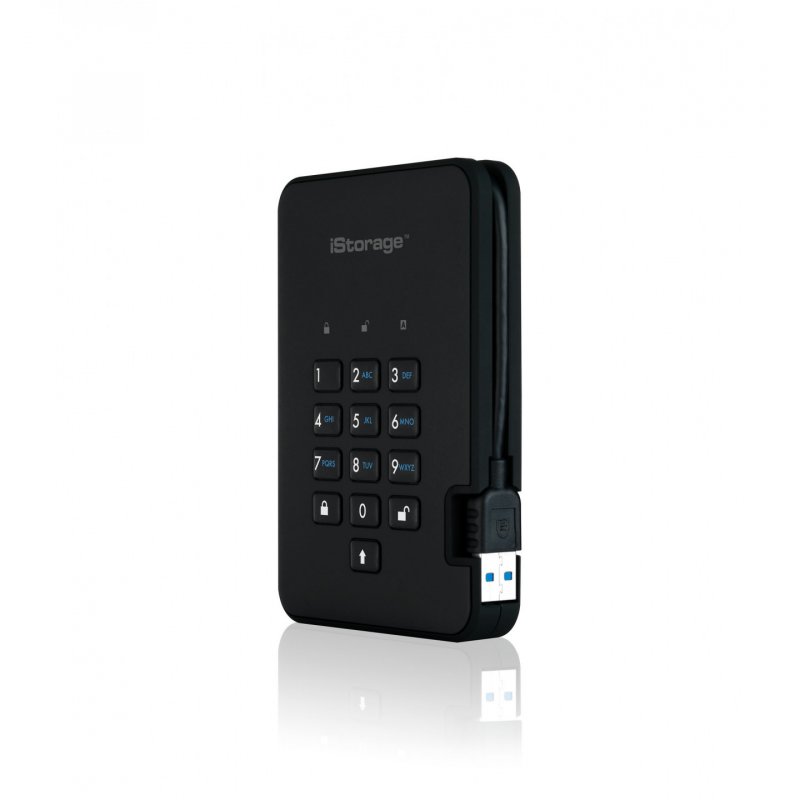 iStorage diskAshur2 256-bit 2TB USB 3.1 secure encrypted hard drive - Black IS-DA2-256-2000-B