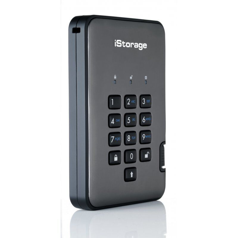 iStorage diskAshur PRO2 256-bit 256GB USB 3.1 secure encrypted solid-state drive IS-DAP2-256-SSD-256-C-G