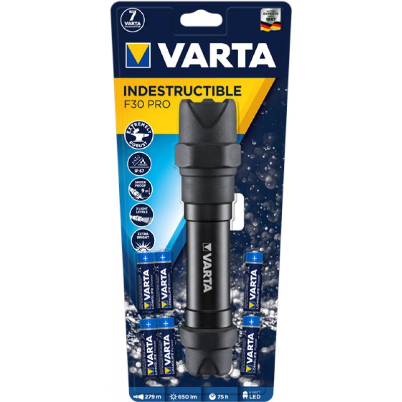 Lampe de poche Varta Indestructible F30 Pro 650lm