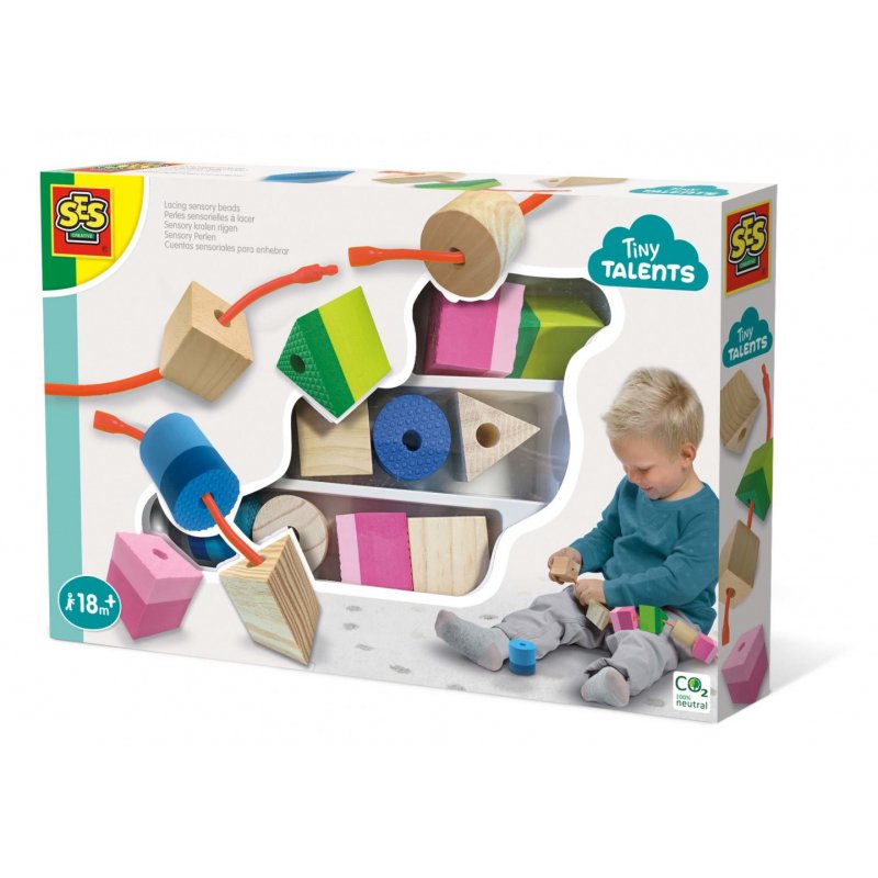 SES Creative Tiny Talents Perles sensorielles à lacer