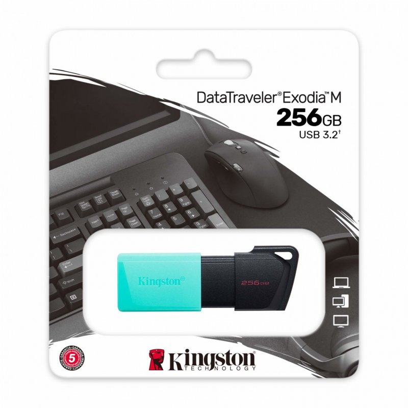 256GB DT EXODIA M USB3.2 GEN 1 (BLACK + TEAL)