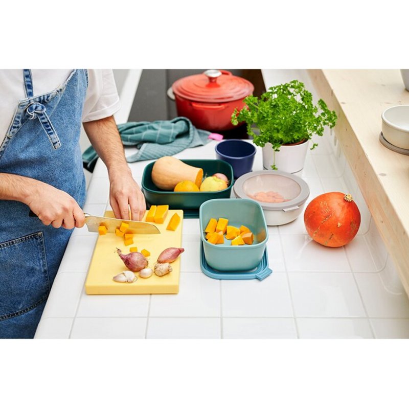 Mepal Cirqula Bowl set 2 L Rectangle Polypropylene (PP), Thermoplastic elastomer (TPE) White 3 pc(s)