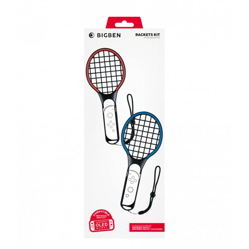 Bigben Interactive Joy-Con Tennis Rackets Kit Noir, Bleu, Rouge Spéciale Nintendo Switch