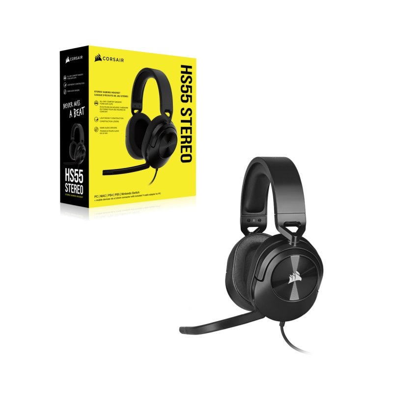 Corsair HS55 STEREO Casque Avec fil À la main Jouer Charbon