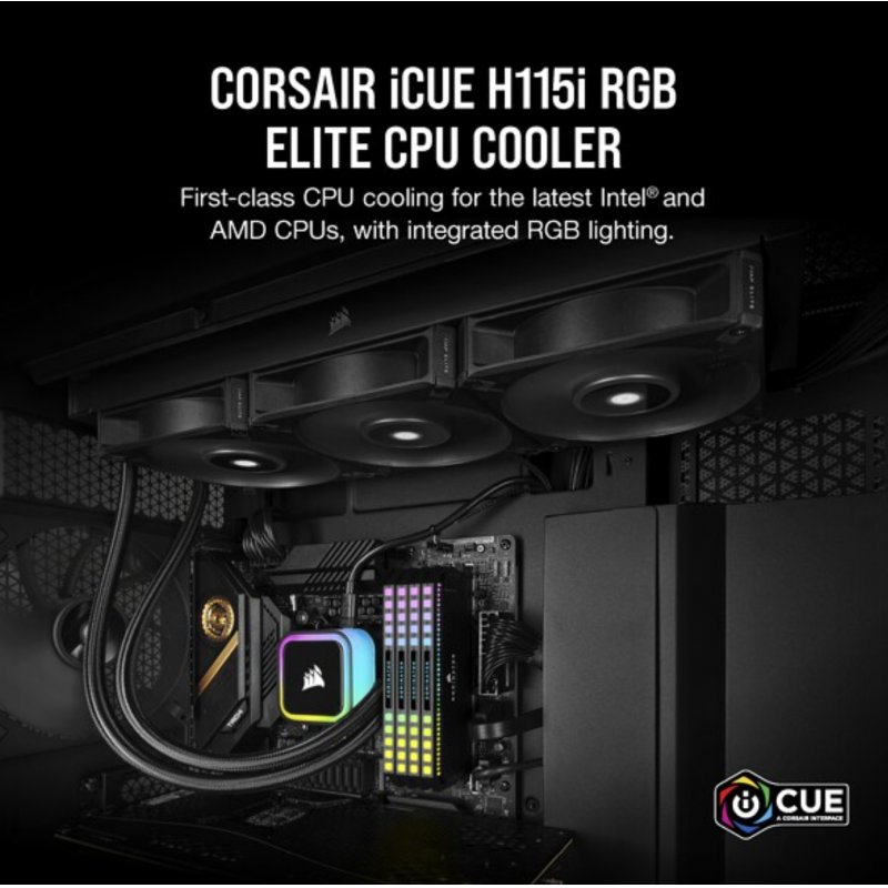 Corsair H115I Refroidisseur d'air Noir 1 pièce(s)