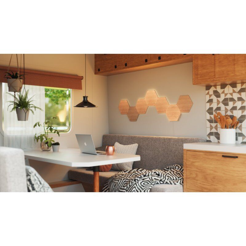 Nanoleaf - Elements - Wood Look Hexagons Starter Kit- 13 Panels