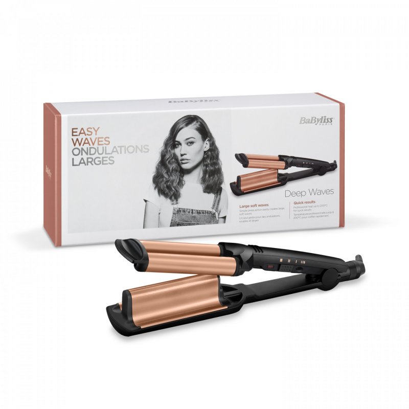 BaByliss Deep Waves Fer à friser À chaleur Noir, Orange 2,5 m