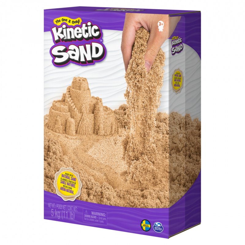 Kinetic Sand , Sachet de 5 kg de brun entièrement naturel pour mélanger, sculpter et créer, pour les enfants à parti