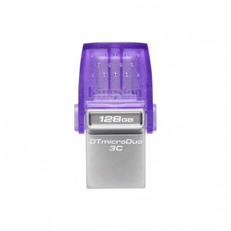 Kingston Technology DataTraveler microDuo 3C USB flash drive 128 GB USB Type-A / USB Type-C 3.2 Gen 1 (3.1 Gen 1) Stainl