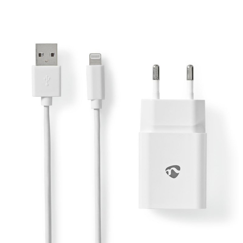 Chargeur secteur Nedis 1 port USB + cable USB vers Lightning (Blanc)