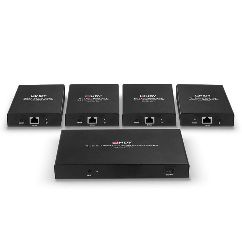 Lindy 70m 4 Port Cat.6 HDMI 4K60 Splitter Extender