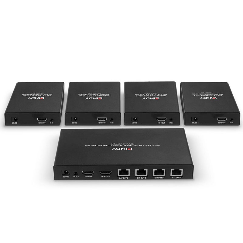 Lindy 70m 4 Port Cat.6 HDMI 4K60 Splitter Extender