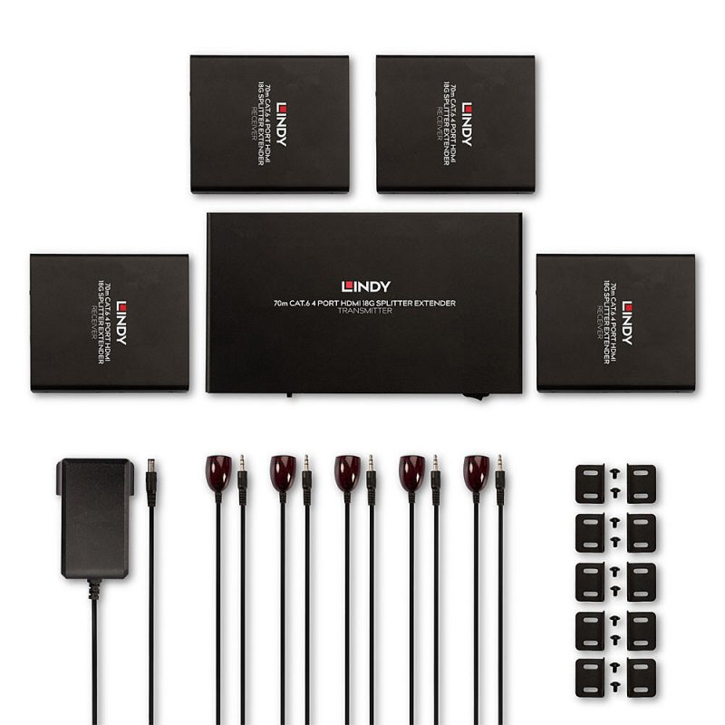 Lindy 38262 extension audio/video Émetteur et récepteur AV Noir