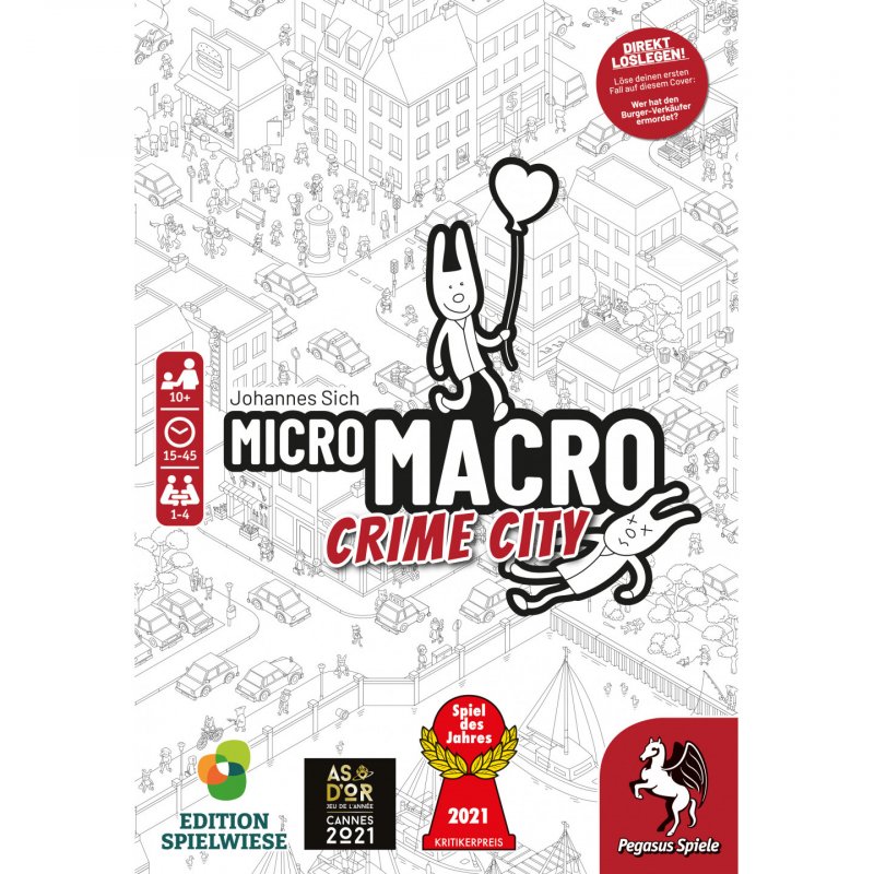 Pegasus Spiele MicroMacro: Crime City Jeu de société Déduction