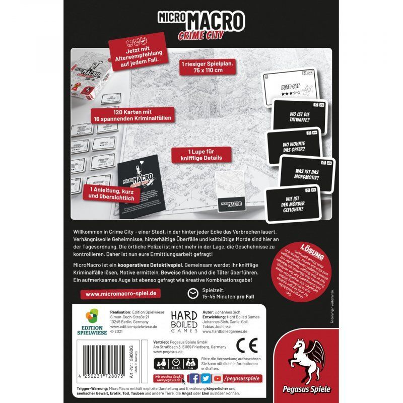 Pegasus Spiele MicroMacro: Crime City Board game Deduction