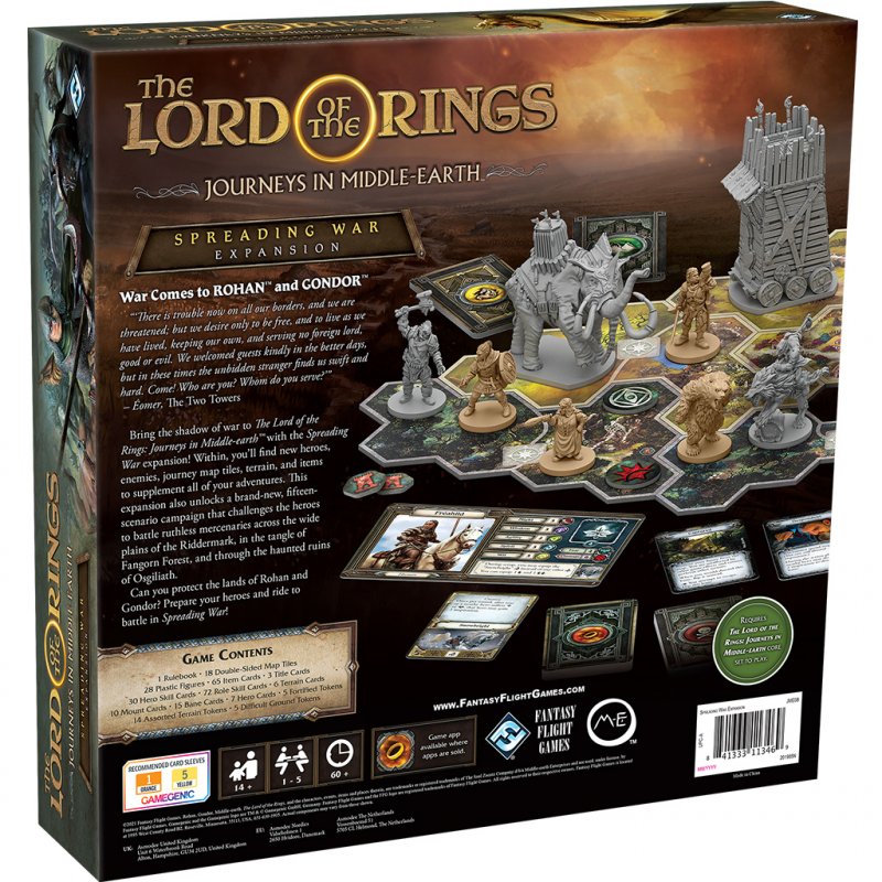 Fantasy Flight Games Lord Of The Rings Journeys In Middle-earth: Spreading War Extension de jeu de société Jeu de rôl