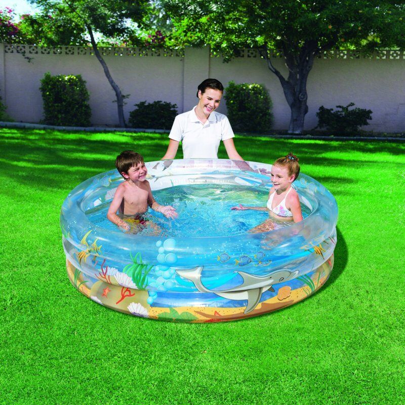 Bestway Piscine gonflable TRANSPARENTE VIE SOUMARINE Φ1.5m x H53cm